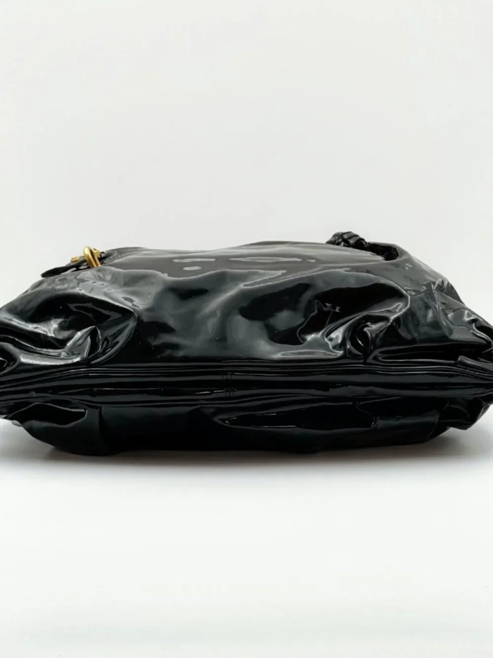 Salvatore Ferragamo Black Patent Leather Large Tote Shoulder Bag